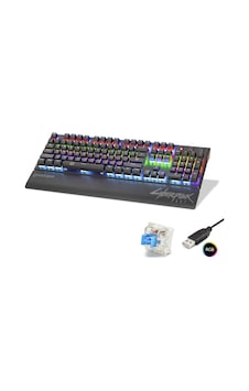 Büro Ev Ofis Bilgisayar İçin Siyah Blue Switch Bilek Destekli Rgb Mekanik Gaming Klavye Büro Ev Ofis Bilgisayar İçin Siyah Blue Switch Bilek Destekli Rgb Mekanik Gaming Klavye