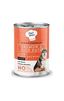 Chef's Choice Pate Somonlu Düşük Tahıllı Yetişkin Köpek Konservesi 6 x 400 G