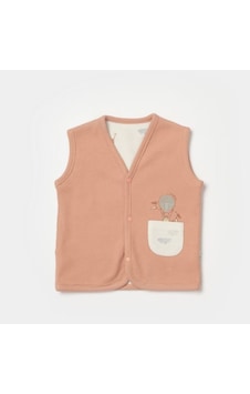Bibaby Organik Yelek Teach Me Kırmızı - Kahverengi - Mint Acı Kahverengi
