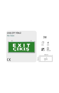 Maxled 7004 Ledli Acil Çıkış Armatürü Çıkış Çift Yön
