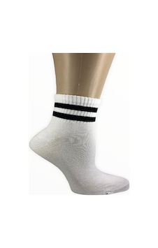 Design Socks KADIN PAMUKLU ÇİZGİ DESENLİ YARIM KONÇ ÇORAP-Beyaz Design Socks KADIN PAMUKLU ÇİZGİ DESENLİ YARIM KONÇ ÇORAP-Beyaz