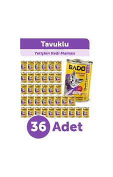 Bado Yetişkin Yaş Kedi Maması Tavuk Etli 400gr 36'lı Bado Yetişkin Yaş Kedi Maması Tavuk Etli 400gr 36'lı