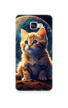 Samsung Galaxy A5 2016 Uyumlu Uzayda Kedi Desenli Silikon Kılıf Samsung Galaxy A5 2016 Uyumlu Uzayda Kedi Desenli Silikon Kılıf