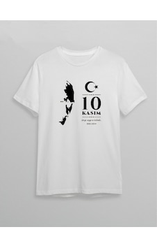 Novalisse 10 Kasım Atatürk Anma Günü Silüet Baskılı Oversize Bisiklet Yaka T-shirt - Beyaz Çoklu Renk Novalisse 10 Kasım Atatürk Anma Günü Silüet Baskılı Oversize Bisiklet Yaka T-shirt - Beyaz Çoklu Renk
