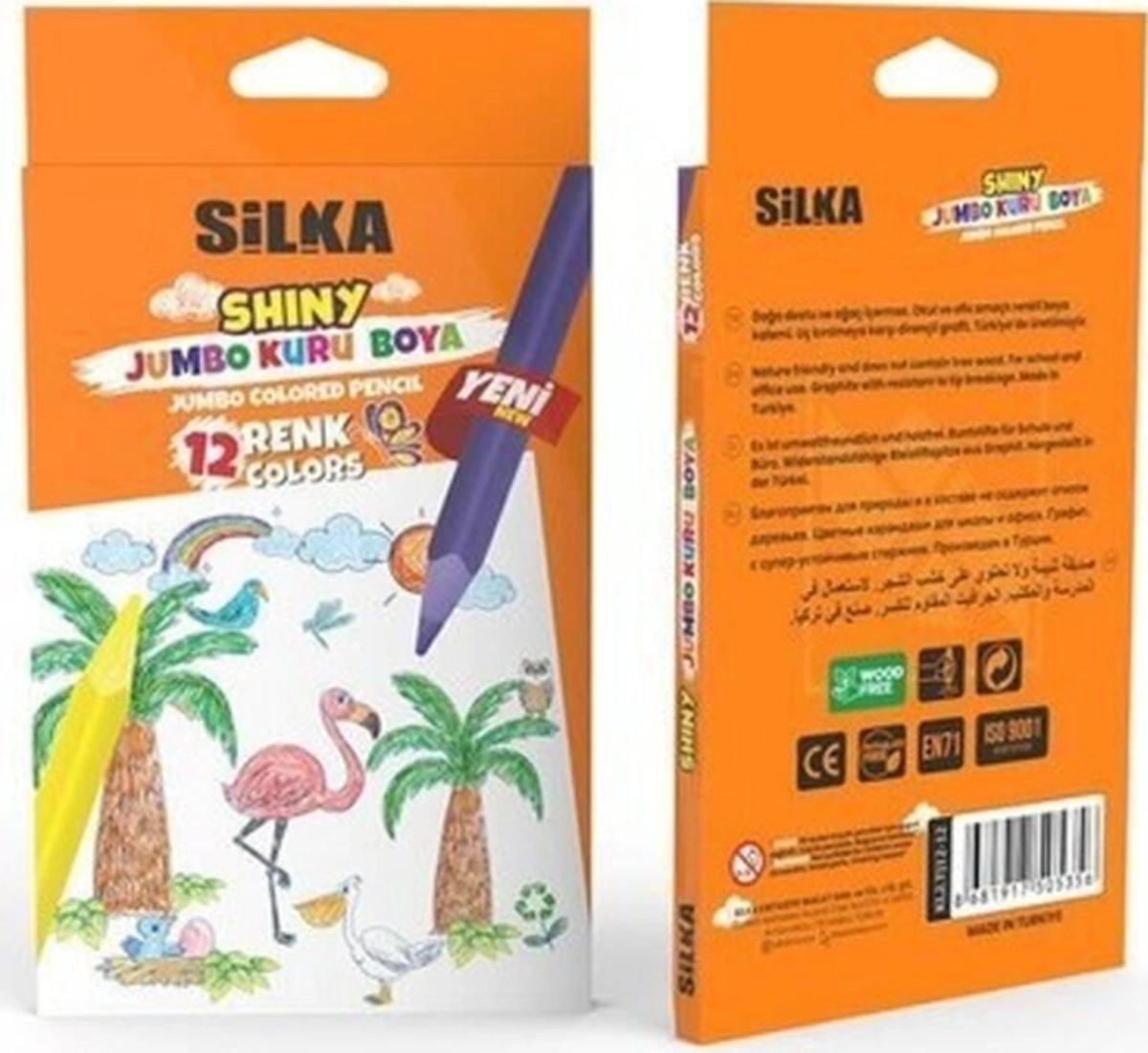Silka 12 Li Jumbo Shiny Kuru Boya Renkli
