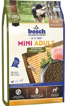 Bosch Mini Adult Kümes Hayvanlı ve Darılı Küçük Irk Yetişkin Köpek Maması 3 KG Bosch Mini Adult Kümes Hayvanlı ve Darılı Küçük Irk Yetişkin Köpek Maması 3 KG