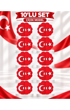 Ay Yıldız Gösteri Panosu Çiçek Model - 10'lu Set Ay Yıldız Gösteri Panosu Çiçek Model - 10'lu Set