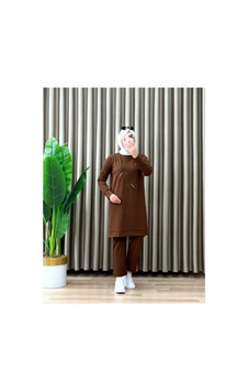 Maşuka Kelebek Nakışlı Tunik Pantolon İkili Takım - Rahat Kesim Şık Günlük Kombin Kahverengi Kahverengi Maşuka Kelebek Nakışlı Tunik Pantolon İkili Takım - Rahat Kesim Şık Günlük Kombin Kahverengi Kahverengi