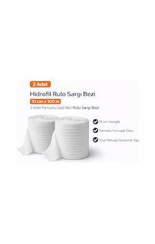 Hidrofil Rulo Sargı Bezi 10 Cm X 100 M 2 Adet Pamuklu Gazlı Bez Rulo Sargı Bezi Hidrofil Rulo Sargı Bezi 10 Cm X 100 M 2 Adet Pamuklu Gazlı Bez Rulo Sargı Bezi