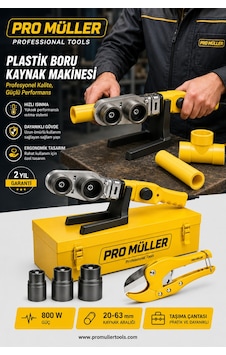 Alman Professional Metal Mini Çantalı Pvc Plastik Boru Kaynak Makinesi 800w + Makas Hediyeli Alman Professional Metal Mini Çantalı Pvc Plastik Boru Kaynak Makinesi 800w + Makas Hediyeli