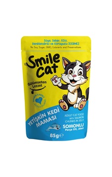 Smile 85 Gr Pouch Kedi Maması Yetişin Somonlu 24'lü Smile 85 Gr Pouch Kedi Maması Yetişin Somonlu 24'lü