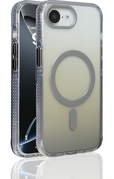 Apple Uyumlu iPhone 17e Kılıf Magsafe Şarj Özellikli Transparan Renk Geçişli Gradient Luxury Kapak Gri Apple Uyumlu iPhone 17e Kılıf Magsafe Şarj Özellikli Transparan Renk Geçişli Gradient Luxury Kapak Gri