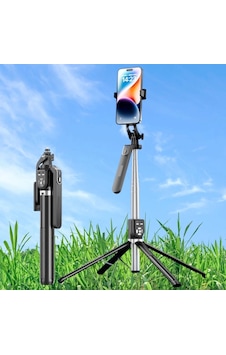 Buğz Kumandalı 360 Derece Dönebilen Cep Telefonu Ve Kamera Tripodu 2.2m Uzayabilen Selfie Çubuğu Buğz Kumandalı 360 Derece Dönebilen Cep Telefonu Ve Kamera Tripodu 2.2m Uzayabilen Selfie Çubuğu