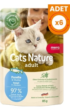 Mera Cats Nature Alabalıklı Pouch Yetişkin Konserve Kedi Maması 85 Gr 6 Adet