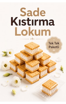 Tek Tek Paketli Kıstırma Lokum Sade Lokum Atıştırmalık 500 Gr