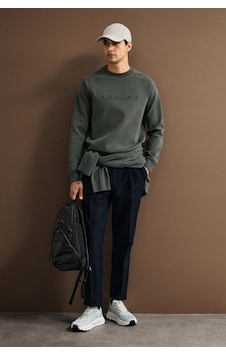 Lufian Cooper Erkek Sweatshirt Yeşil Yeşil 112030198100600 Lufian Cooper Erkek Sweatshirt Yeşil Yeşil 112030198100600