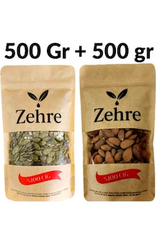 Büyük Boy Ikili - Çiğ Badem Içi 500 Gr + Çiğ Kabak Çekirdeği 500 Gr 1 KG Büyük Boy Ikili - Çiğ Badem Içi 500 Gr + Çiğ Kabak Çekirdeği 500 Gr 1 KG