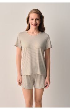 Suwen Casual Şort Pijama Takımı Sh26633667s808 Lacivert Çizgili Suwen Casual Şort Pijama Takımı Sh26633667s808 Lacivert Çizgili
