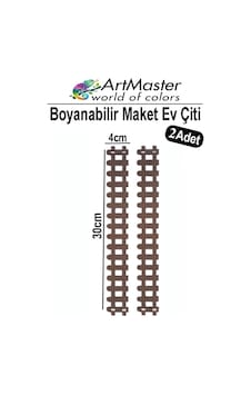 Ahşap Maket Çit 30x4 Cm Boyanabilir 2 Adet Minyatür Bahçe Çiti Dekoratif Tasarım Okul Hobi Proje