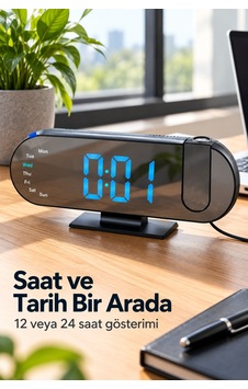 Tek Dijital Masa Saati Saat Tarih Ve Gün Göstergeli Najmaddin Diğer