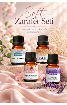 Soft Zarafet Seti 4 Lü Esansiyel Koku Yağı Difüzör Ve Buhurdanlık Esansı Çok Çeşitli Soft Zarafet Seti 4 Lü Esansiyel Koku Yağı Difüzör Ve Buhurdanlık Esansı Çok Çeşitli