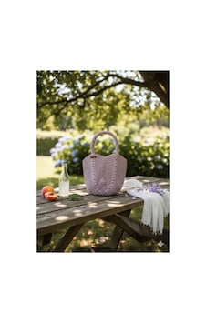 Execanta El Çanta Kağıt İp Örme Pudra 25x33 Pembe Execanta El Çanta Kağıt İp Örme Pudra 25x33 Pembe