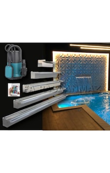 50 CM 304 Kalite Rgb Ledli Paslanmaz Duvar Şelalesi+Pompa Dahil