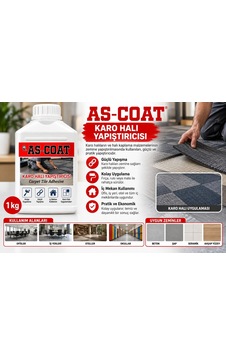 As-coat Karo Halı Yapıştırıcısı Net 1 Kg Zemin Ve Halı Kaplama Tutkalı As-coat Karo Halı Yapıştırıcısı Net 1 Kg Zemin Ve Halı Kaplama Tutkalı
