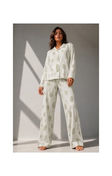 Fit Women Kadın Uzun Kol Pamuklu Çağla Yeşili Pijama Takımı Fit Women Kadın Uzun Kol Pamuklu Çağla Yeşili Pijama Takımı