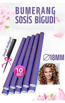 Mey İthalat Bumerang Sosis Bigudi Tarak Seti 18 Mm Kalınlık 10 Adet 721386 Mey İthalat Bumerang Sosis Bigudi Tarak Seti 18 Mm Kalınlık 10 Adet 721386