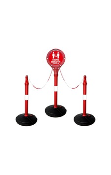 Sosyal Mesafe Uyarı Bariyer Dubası 3 Adet Duba 4 Metre Zincir Ve