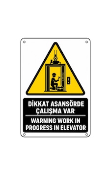 Dikkat Asansörde Çalışma Var 35x50cm Pvc Isg Levha Dikkat Asansörde Çalışma Var 35x50cm Pvc Isg Levha