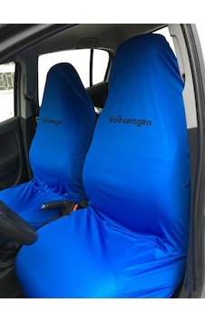 Likralı Kumaş Servis Kılıfı Ön 2'li Volkswagen Yazılı Mavi Likralı Kumaş Servis Kılıfı Ön 2'li Volkswagen Yazılı Mavi
