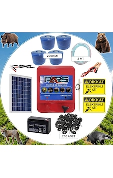 Pars Elektrikli Çit Ayı-domuz Kovucu Eco Set 2000 Ahşap Direk İzolatörlü Pars Elektrikli Çit Ayı-domuz Kovucu Eco Set 2000 Ahşap Direk İzolatörlü