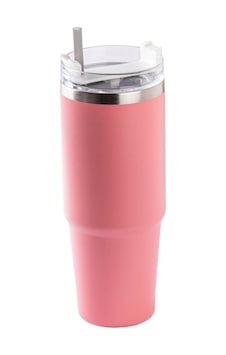 Pablo Pembe Paslanmaz Çelik Pipetli Termos Bardak 890ml