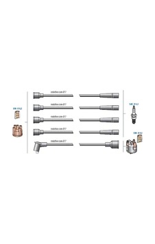 Doduco 7721 Buji Kablosu Bobin Kablosu Buji Kablosu Takım R9-r19-broadway 1.4 8v 1.6 8v 7702252160-7702252450 1 Takım