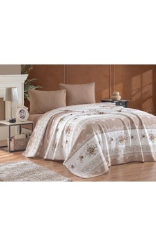 Organic Cotton Battal Pike Takımı Çift Kişilik Lastikli Çarşaflı Set Ottoman Cappuccino Organic Cotton Battal Pike Takımı Çift Kişilik Lastikli Çarşaflı Set Ottoman Cappuccino