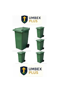 Umbex 5 Adet Plastik Çöp Konteyneri Çöp Kovası 240 Lt Isıya Karşı Dayanıklı Yeşil Umbex 5 Adet Plastik Çöp Konteyneri Çöp Kovası 240 Lt Isıya Karşı Dayanıklı Yeşil