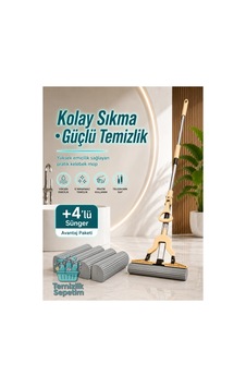 Kelebek Mop Süngerli Paspas Seti, Kendinden Sıkmalı Teleskobik Saplı Yer Temizlik Mopu +4 Yedekli Yüksek Emicili Sünger Kelebek Mop Süngerli Paspas Seti, Kendinden Sıkmalı Teleskobik Saplı Yer Temizlik Mopu +4 Yedekli Yüksek Emicili Sünger