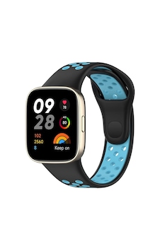 Uryport Xiaomi Redmi Watch 3 Spor Delikli Kordon - Siyah-mavi Uryport Xiaomi Redmi Watch 3 Spor Delikli Kordon - Siyah-mavi