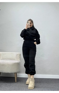 Belendir Kadın 3 İplik Şardonlu Eşofman Takımı Siyah Model Tv-6335 Belendir Kadın 3 İplik Şardonlu Eşofman Takımı Siyah Model Tv-6335