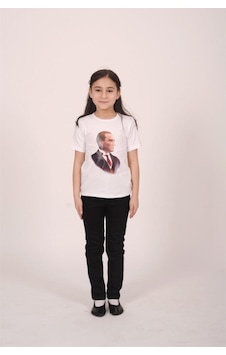 Alm Atatürk Baskılı T-shirt Beyaz