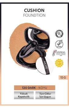 Note Cushion Foundation Spf 50 Pa++++ Yoğun Kapatıcı, Doğal Saten Bitişli Fondöten 120 Dark Koyu Note Cushion Foundation Spf 50 Pa++++ Yoğun Kapatıcı, Doğal Saten Bitişli Fondöten 120 Dark Koyu