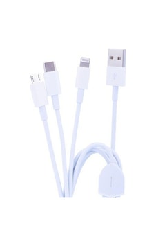 Ally Ma039-A Usb Kablo Micro-Usb, Type C - Apple iPhone Uyumlu Lightning 3In1-Beyaz Ally Ma039-A Usb Kablo Micro-Usb, Type C - Apple iPhone Uyumlu Lightning 3In1-Beyaz