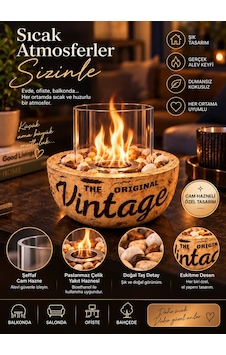 Technow Home-300c Cam Hazneli Vintage Eskitme Desen El Yapımı Masa Şöminesi Ateş Çukuru 500ml Bioethanol Technow Home-300c Cam Hazneli Vintage Eskitme Desen El Yapımı Masa Şöminesi Ateş Çukuru 500ml Bioethanol