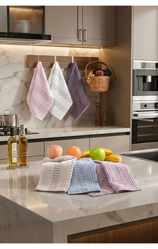 6 Lı Pamuklu Mutfak Havlu Seti Soft Touch 30x45 Cm Çok Renkli