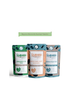 Vegrano Nutritional Yeast Besin Mayası 100 G + Vegrano Tapyoka Nişastası Gıda Tipi 100 G + Vegrano Karnıyarık Otu Tozu PsylliumTozu 100 G