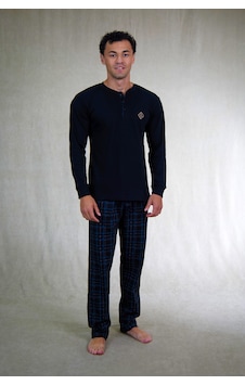 Estiva Erkek Kareli Siyah Patlı İnterlok Pijama Takımı Çok Renkli Estiva Erkek Kareli Siyah Patlı İnterlok Pijama Takımı Çok Renkli