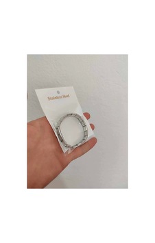 Unisex Italyan Charm Gümüş Esnek Çelik Bileklik Üzeri Yazılıdır Gümüş