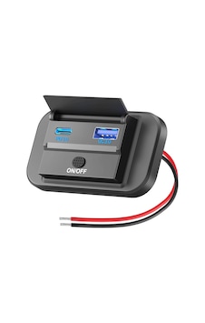 Mellifera Bir Usb Type-a Ve Bir Usb Type-c Şarj Cihazı Kapaklı-on/off Anahtarlı-mavi Işıklı Mellifera Bir Usb Type-a Ve Bir Usb Type-c Şarj Cihazı Kapaklı-on/off Anahtarlı-mavi Işıklı